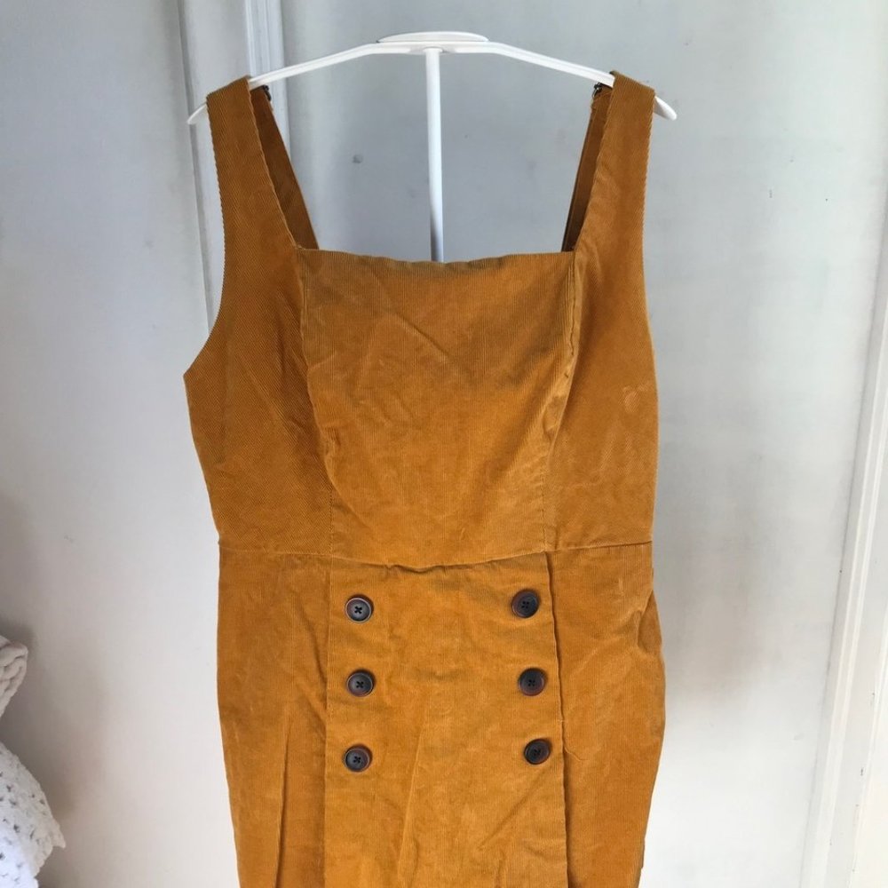 BDG Bright Gold Corduroy Skort Overall Womens Size Lg